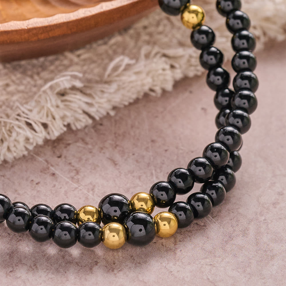 Christianartworkshop Round Bead Wrap Bracelet With Cross & Holy Medal: Emblem of Pure Heavenly Mercy - image 5