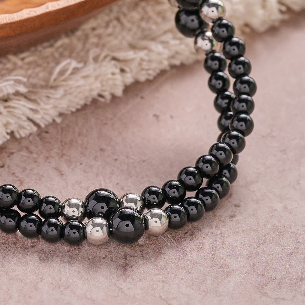 Christianartworkshop Round Bead Wrap Bracelet With Cross & Holy Medal: Emblem of Pure Heavenly Mercy - image 9