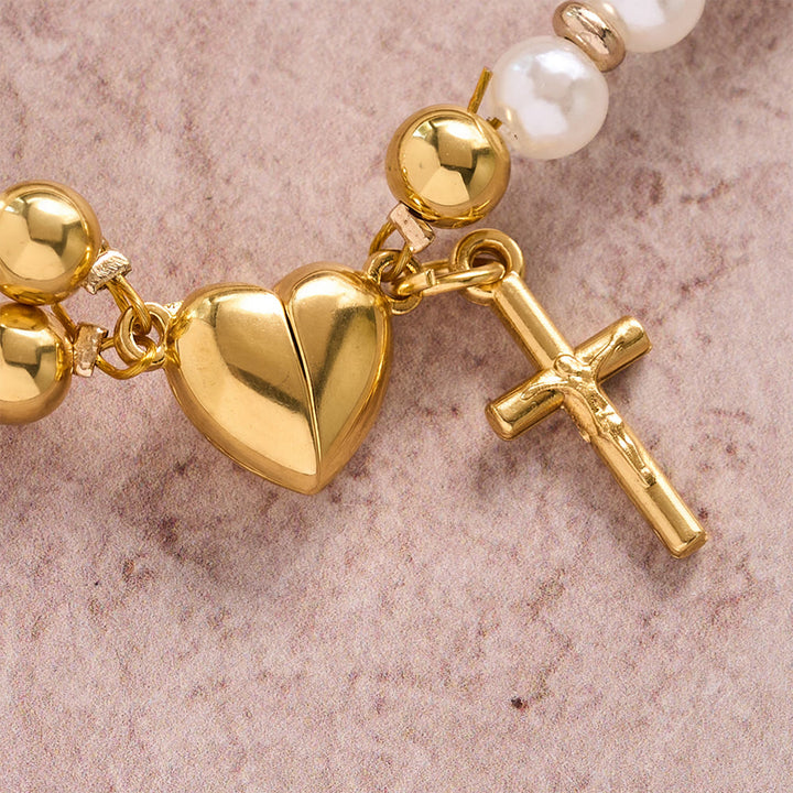 FREE Today: Round Bead Wrap Bracelet With Cross & Holy Medal: Emblem of Pure Heavenly Mercy - image 3