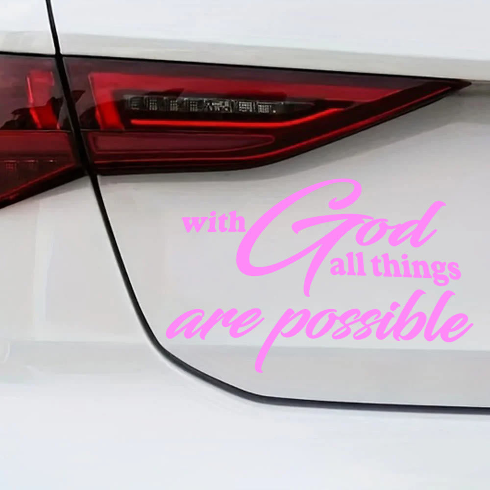 Christianartworkshop Cursive Scripture Promise Car Sticker: Emblem of Mighty Heavenly Possibility - Pink - Set of 10 - image 4
