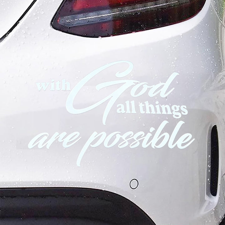 Christianartworkshop Cursive Scripture Promise Car Sticker: Emblem of Mighty Heavenly Possibility - image 2