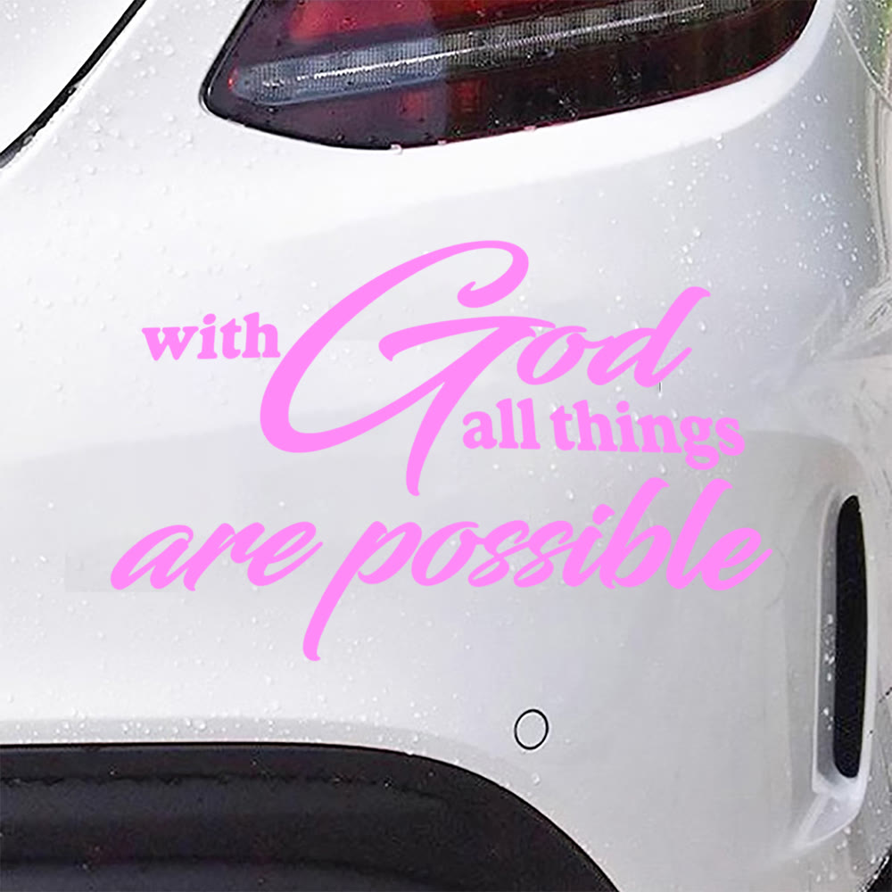 Christianartworkshop Cursive Scripture Promise Car Sticker: Emblem of Mighty Heavenly Possibility - image 6