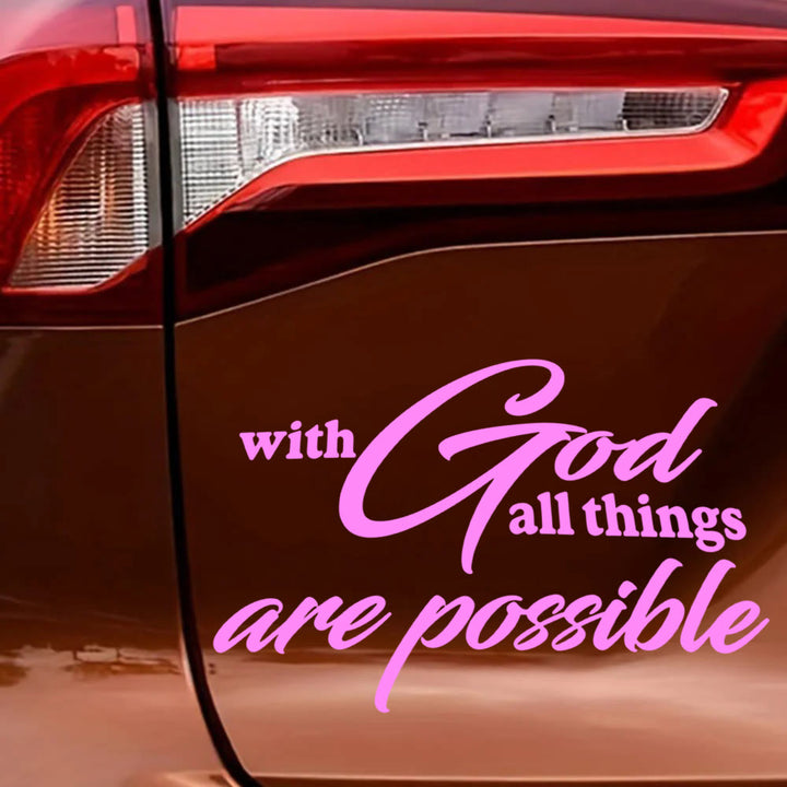 Christianartworkshop Cursive Scripture Promise Car Sticker: Emblem of Mighty Heavenly Possibility - image 5