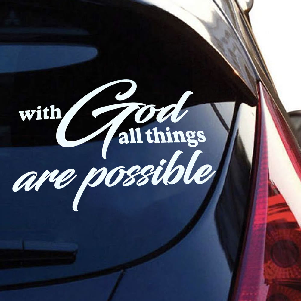 Christianartworkshop Cursive Scripture Promise Car Sticker: Emblem of Mighty Heavenly Possibility - image 3