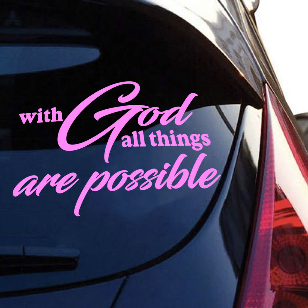Christianartworkshop Cursive Scripture Promise Car Sticker: Emblem of Mighty Heavenly Possibility - image 7