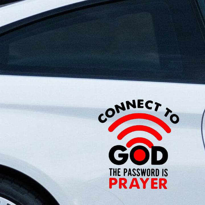 Christianartworkshop WiFi Symbol Prayer Connection Car Sticker: Emblem of Joyful Heavenly Communion - image 2