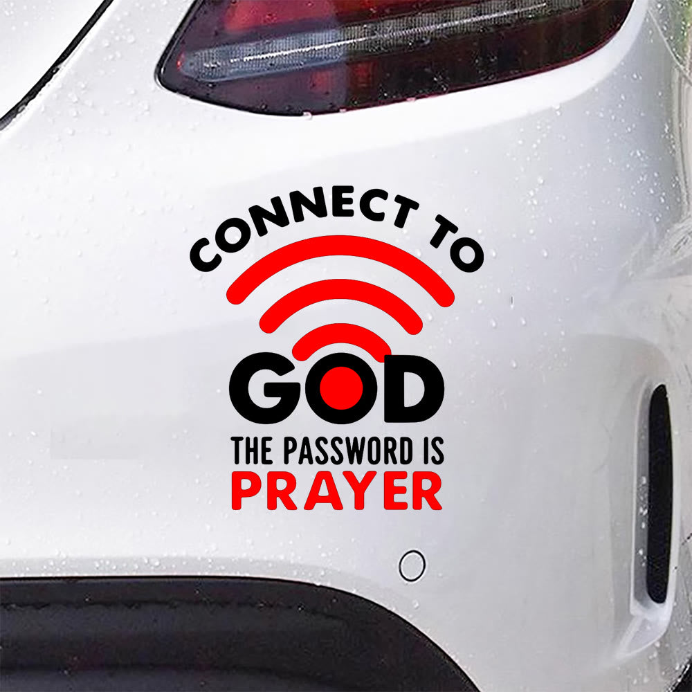 Christianartworkshop WiFi Symbol Prayer Connection Car Sticker: Emblem of Joyful Heavenly Communion - image 1