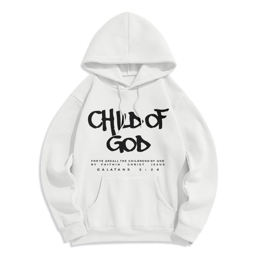 Christianartworkshop Child of God Galatians 3:26 Faith Fleece Lined Polyester Hoodie - White - 2XL - image 7