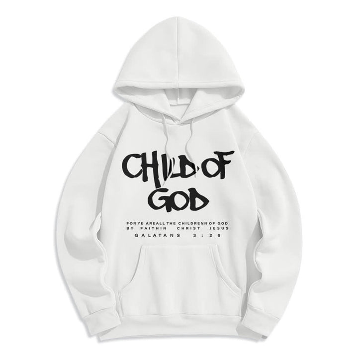 Christianartworkshop Child of God Galatians 3:26 Faith Fleece Lined Polyester Hoodie - White - 2XL - image 7