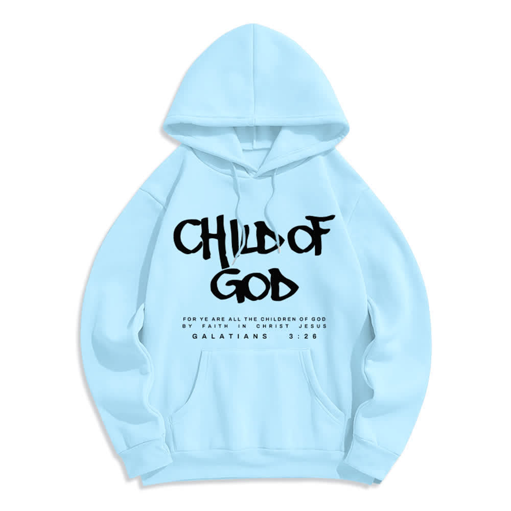 Christianartworkshop Child of God Galatians 3:26 Faith Fleece Lined Polyester Hoodie - Blue - 2XL - image 2
