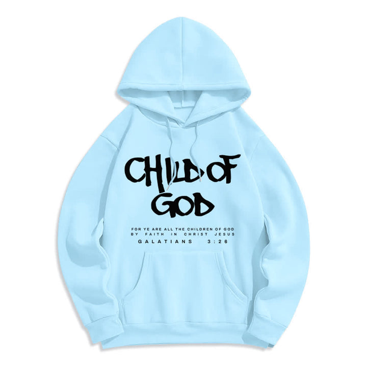 Christianartworkshop Child of God Galatians 3:26 Faith Fleece Lined Polyester Hoodie - Blue - 2XL - image 2
