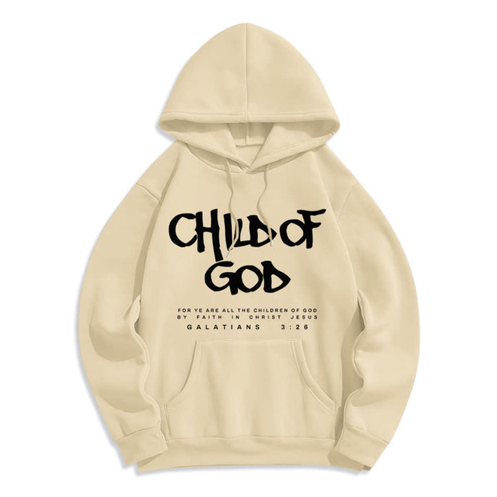 Christianartworkshop Child of God Galatians 3:26 Faith Fleece Lined Polyester Hoodie - Beige - 2XL - image 5