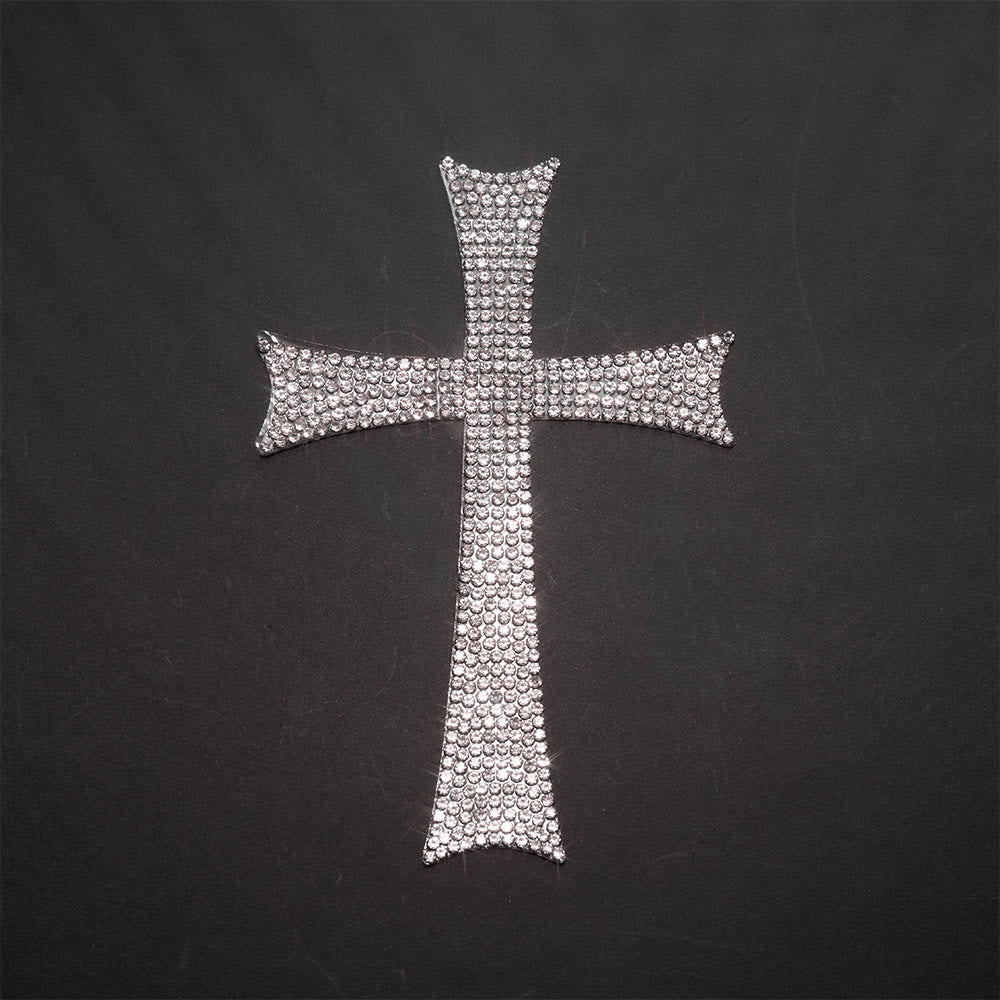 Christianartworkshop Bling Full Rhinestone Cross Car Sticker: Emblem of Steady Heavenly Road Protection - Set of 10 - image 0