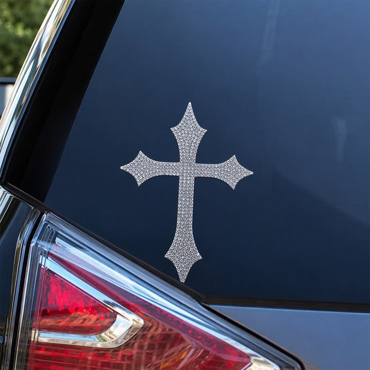 Christianartworkshop Gothic Spike Glitter Cross Car Sticker: Emblem of Firm Heavenly Protection - image 2