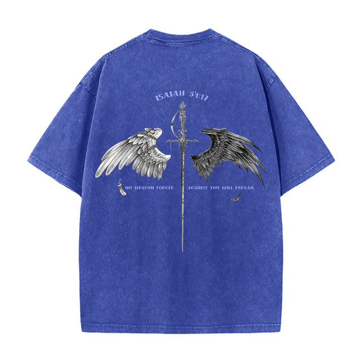 Christianartworkshop Isaiah 54:17 Wings Of Hope Washed T-Shirt - image 13