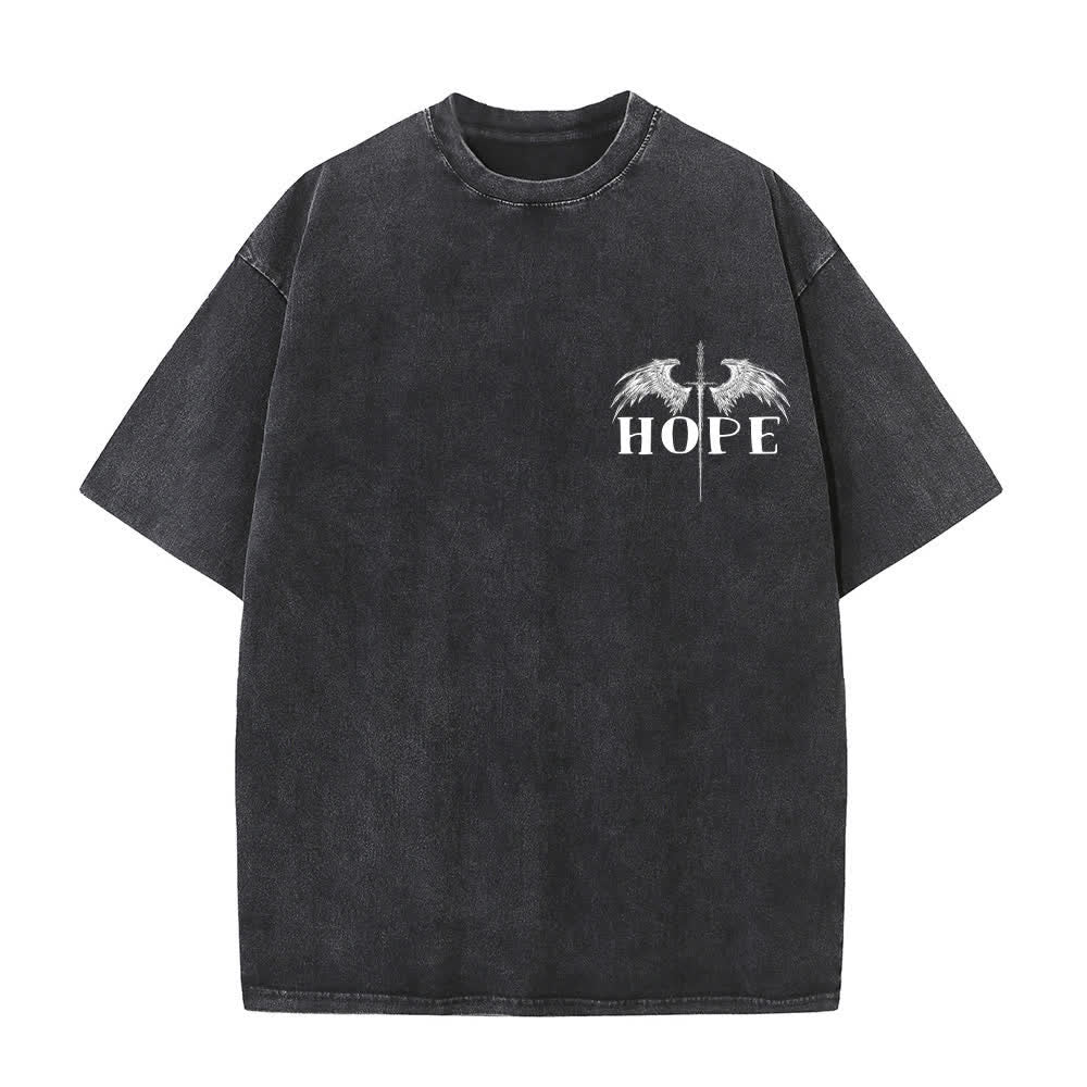 Christianartworkshop Isaiah 54:17 Wings Of Hope Washed T-Shirt - image 2