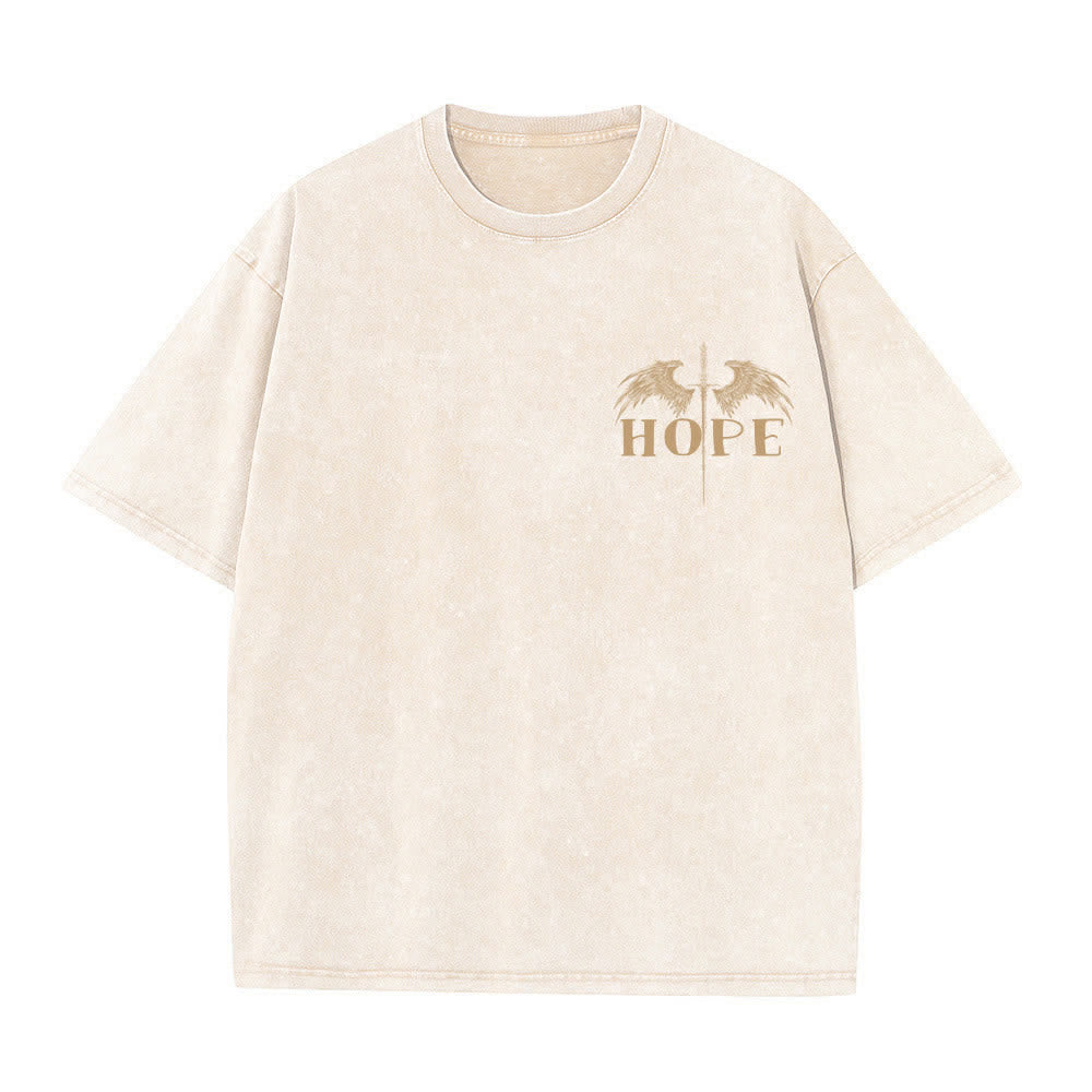 Christianartworkshop Isaiah 54:17 Wings Of Hope Washed T-Shirt - image 8
