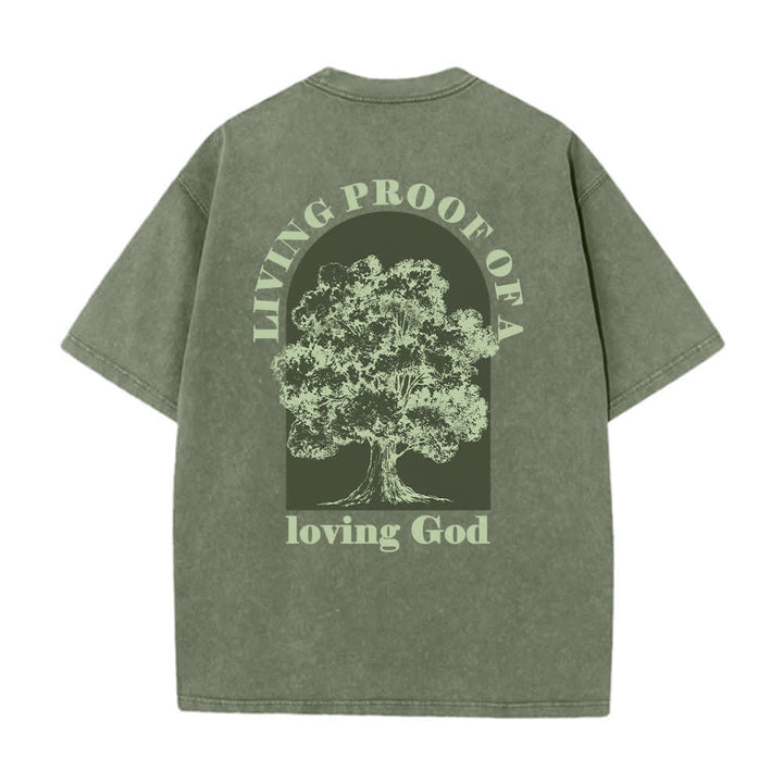 Christianartworkshop Living Proof Tree Oversized Washed T-Shirt - image 1