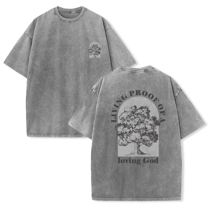 Christianartworkshop Living Proof Tree Oversized Washed T-Shirt - Grey - 4XL - image 9