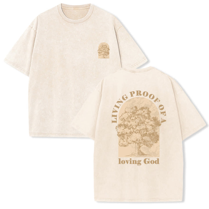 Christianartworkshop Living Proof Tree Oversized Washed T-Shirt - Beige - 4XL - image 3