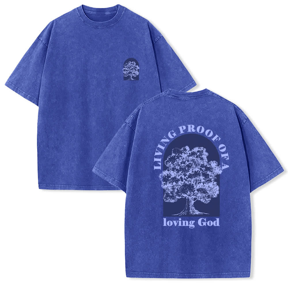 Christianartworkshop Living Proof Tree Oversized Washed T-Shirt - Blue - 4XL - image 18