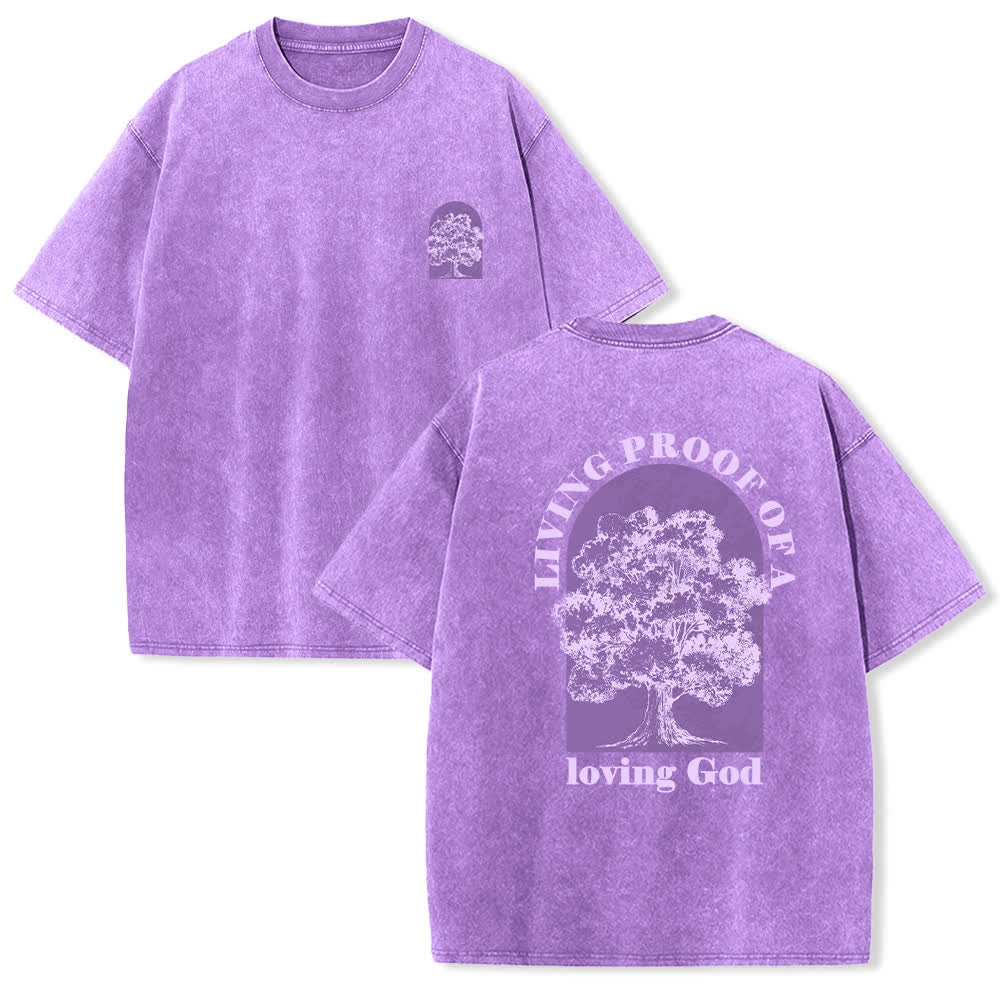 Christianartworkshop Living Proof Tree Oversized Washed T-Shirt - Purple - 4XL - image 21