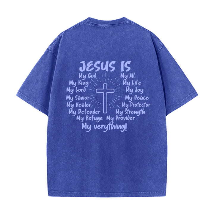 Christianartworkshop Jesus Is Cross Back Print Oversized Washed T-Shirt - image 19