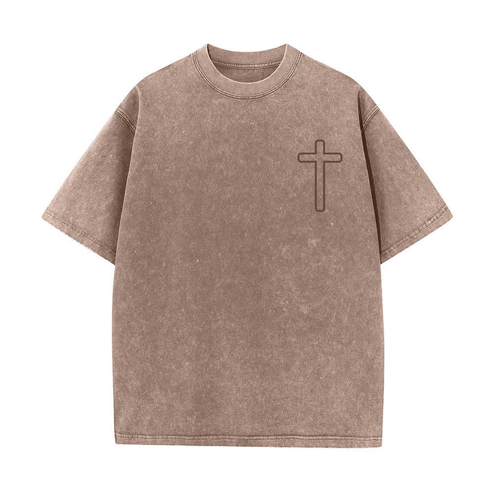 Christianartworkshop Jesus Is Cross Back Print Oversized Washed T-Shirt - image 11