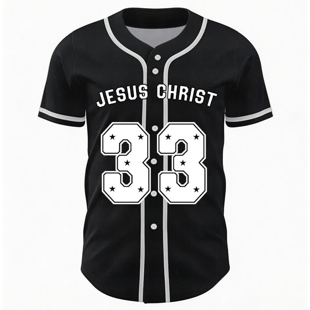 Christianartworkshop Jesus Christ 33 Light Blue Mesh Baseball Jersey - image 8