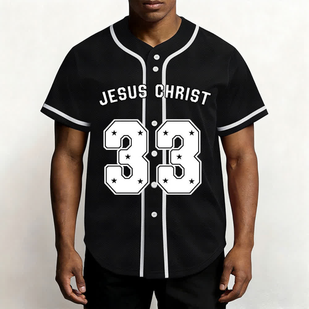 Christianartworkshop Jesus Christ 33 Light Blue Baseball Jersey - image 12