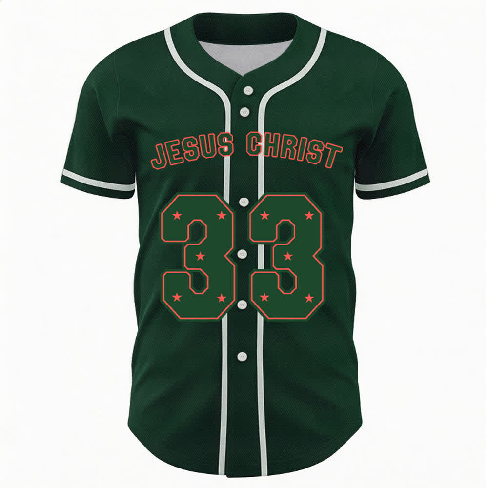 Christianartworkshop Jesus Christ 33 Light Blue Mesh Baseball Jersey - image 36