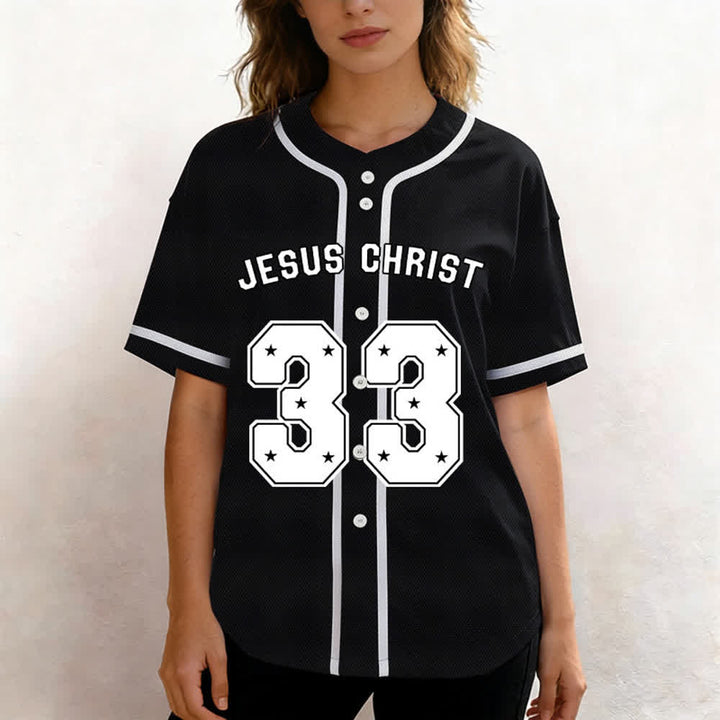 Christianartworkshop Jesus Christ 33 Light Blue Mesh Baseball Jersey - image 10