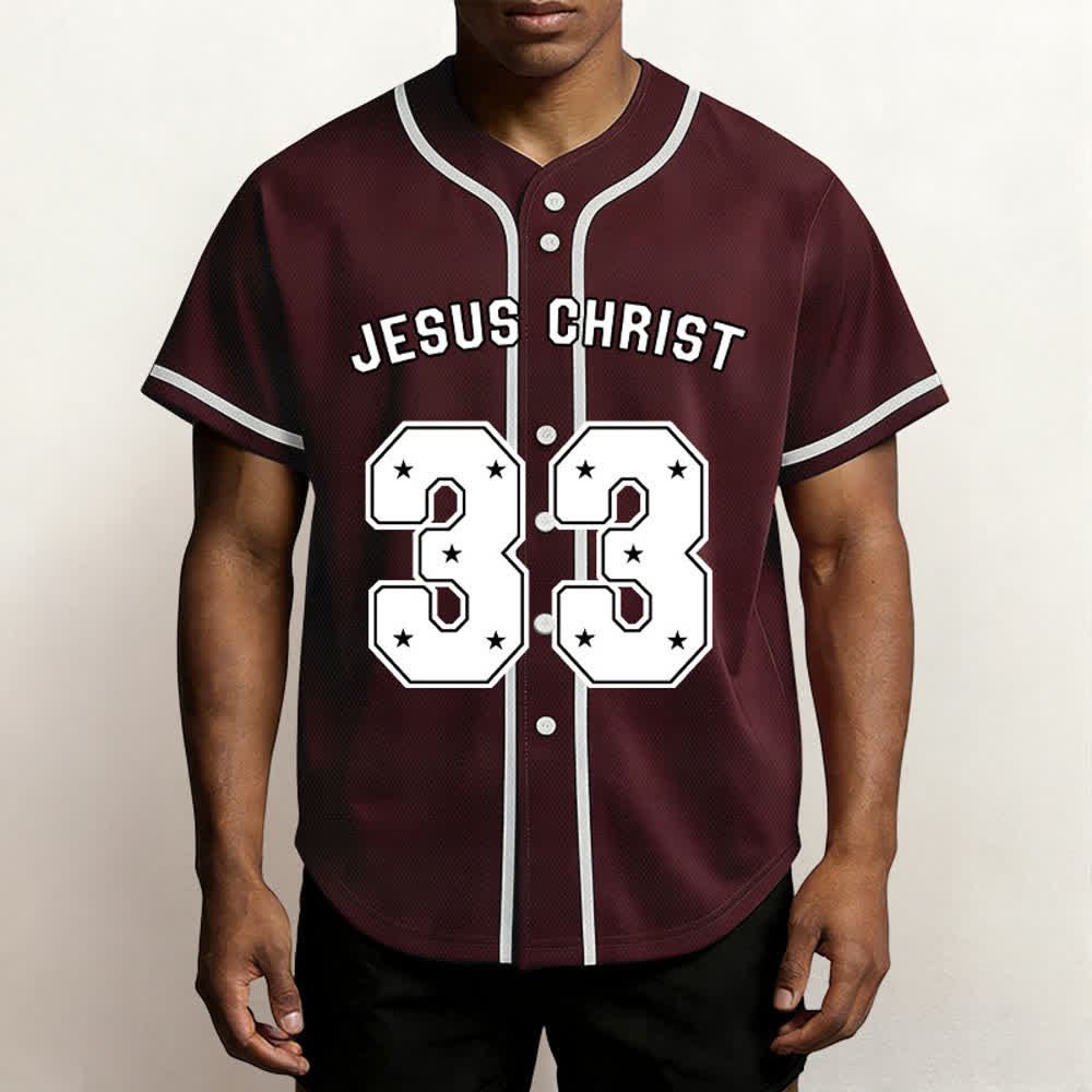 Christianartworkshop Jesus Christ 33 Light Blue Baseball Jersey - image 33