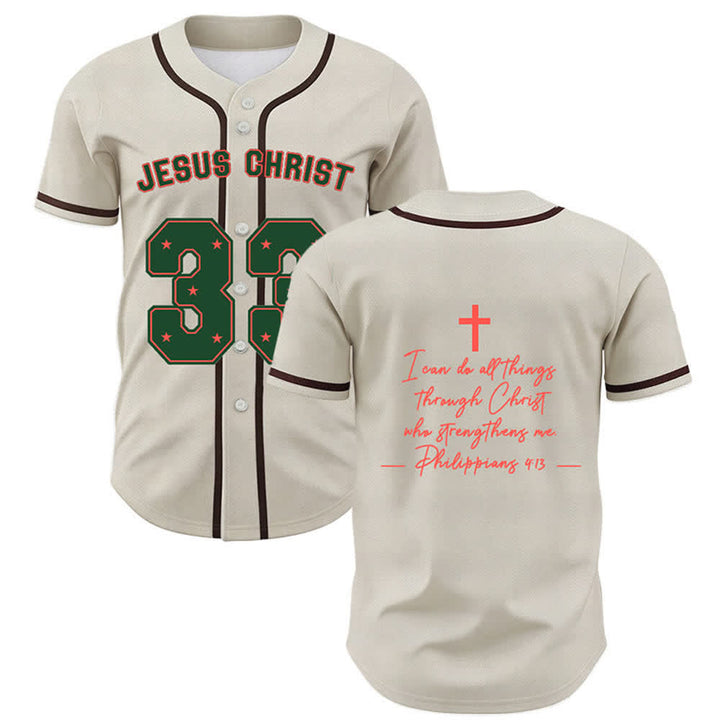 Christianartworkshop Jesus Christ 33 Light Blue Mesh Baseball Jersey - Beige - 5XL - image 21