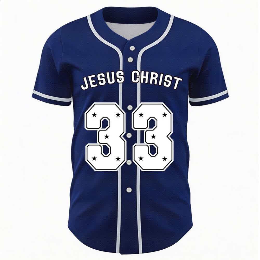Christianartworkshop Jesus Christ 33 Light Blue Mesh Baseball Jersey - image 50