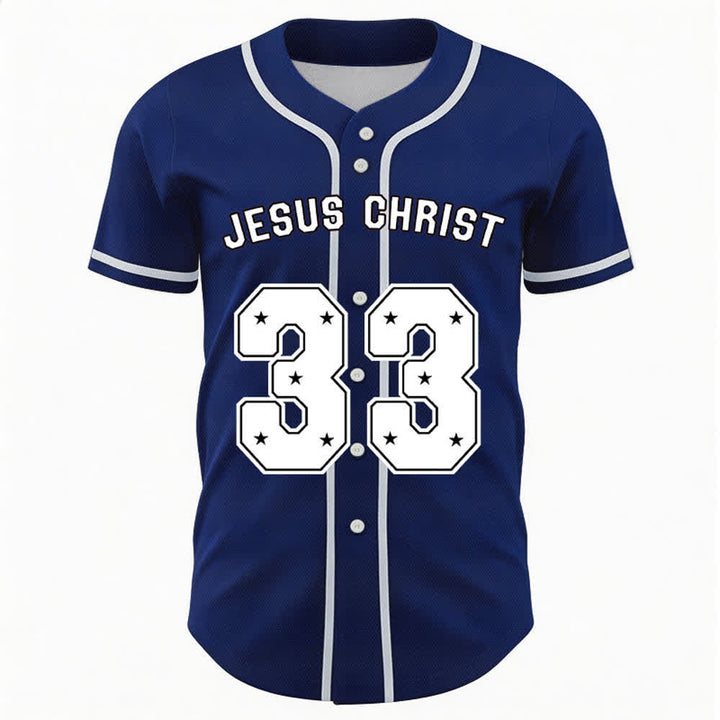 Christianartworkshop Jesus Christ 33 Light Blue Mesh Baseball Jersey - image 50
