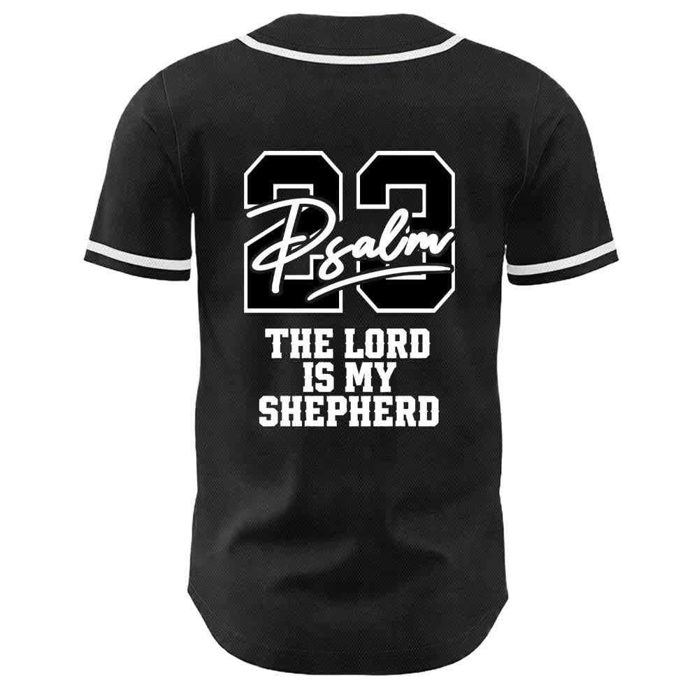 Christianartworkshop Psalm 23 Black Gold Statement Baseball Jersey - image 25