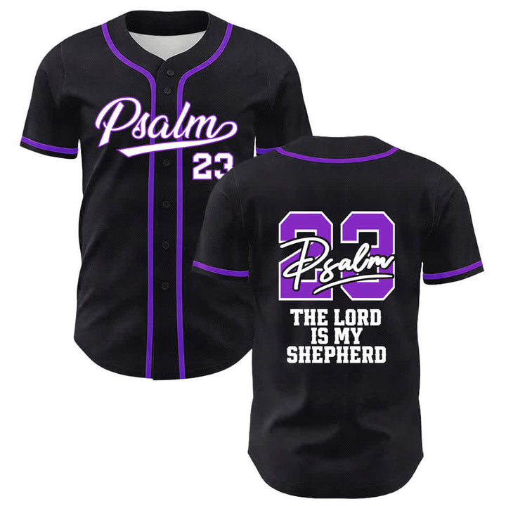 Christianartworkshop Psalm 23 Black Gold Statement Baseball Jersey - Purple - 5XL - image 18