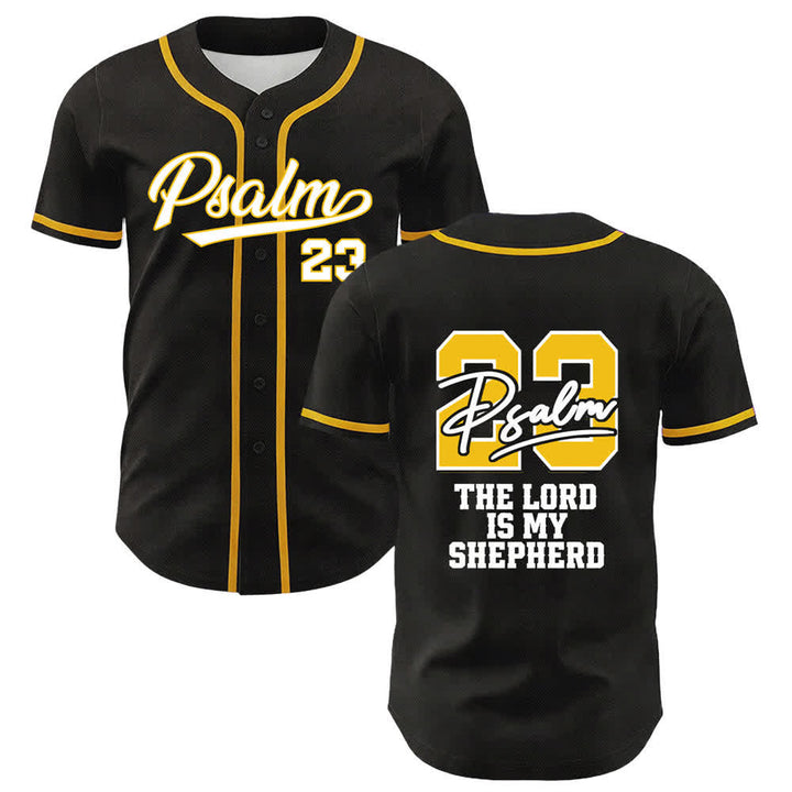 Christianartworkshop Psalm 23 Black Gold Statement Baseball Jersey - Yellow - 5XL - image 0