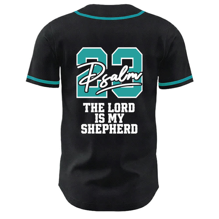 Christianartworkshop Psalm 23 Black Gold Statement Baseball Jersey - image 7