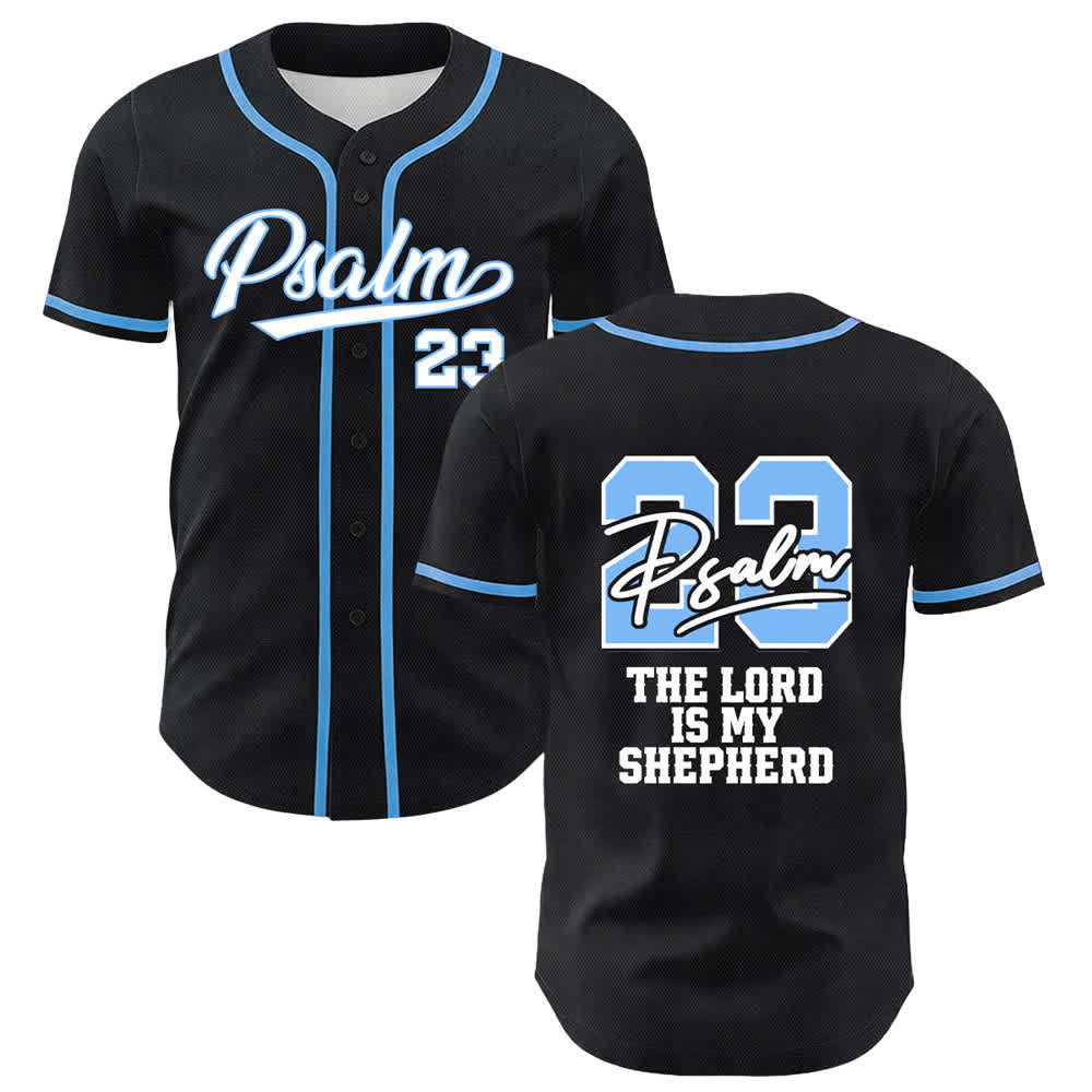 Christianartworkshop Psalm 23 Black Gold Statement Baseball Jersey - Sky Blue - 5XL - image 9