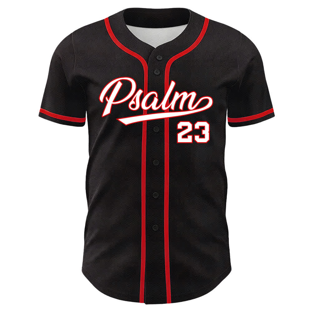 Christianartworkshop Psalm 23 Black Gold Statement Baseball Jersey - image 23