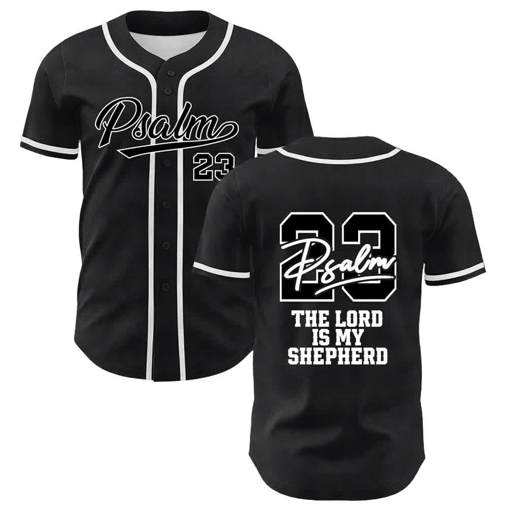 Christianartworkshop Psalm 23 Black Gold Statement Baseball Jersey - White - 5XL - image 24