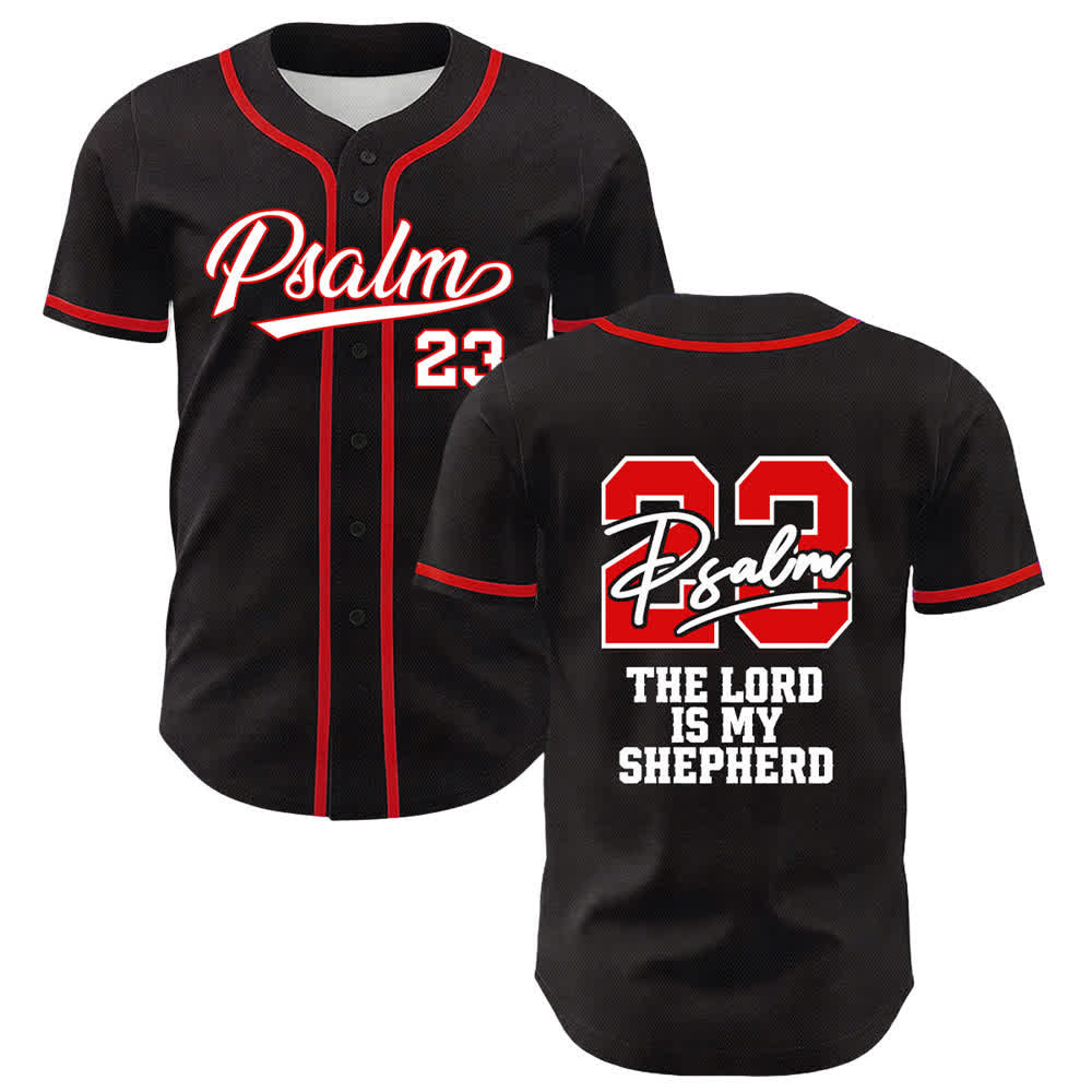 Christianartworkshop Psalm 23 Black Gold Statement Baseball Jersey - Red - 5XL - image 21