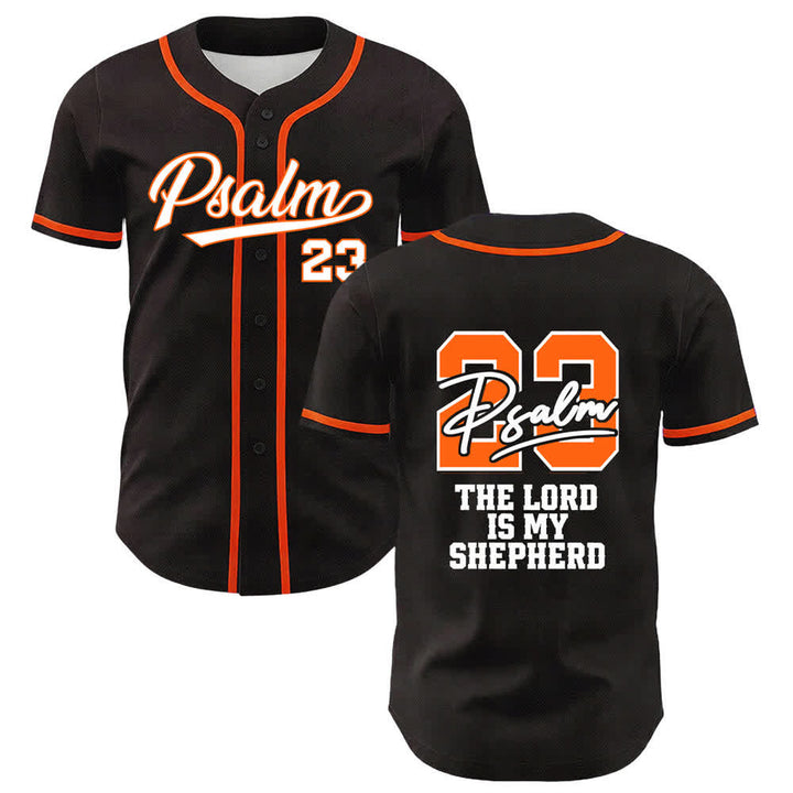 Christianartworkshop Psalm 23 Black Gold Statement Baseball Jersey - Orange - 5XL - image 15