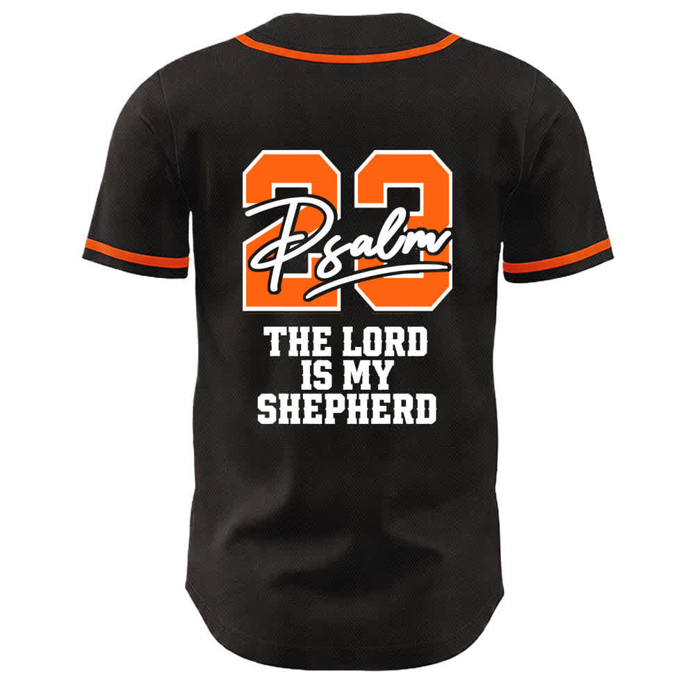 Christianartworkshop Psalm 23 Black Gold Statement Baseball Jersey - image 16