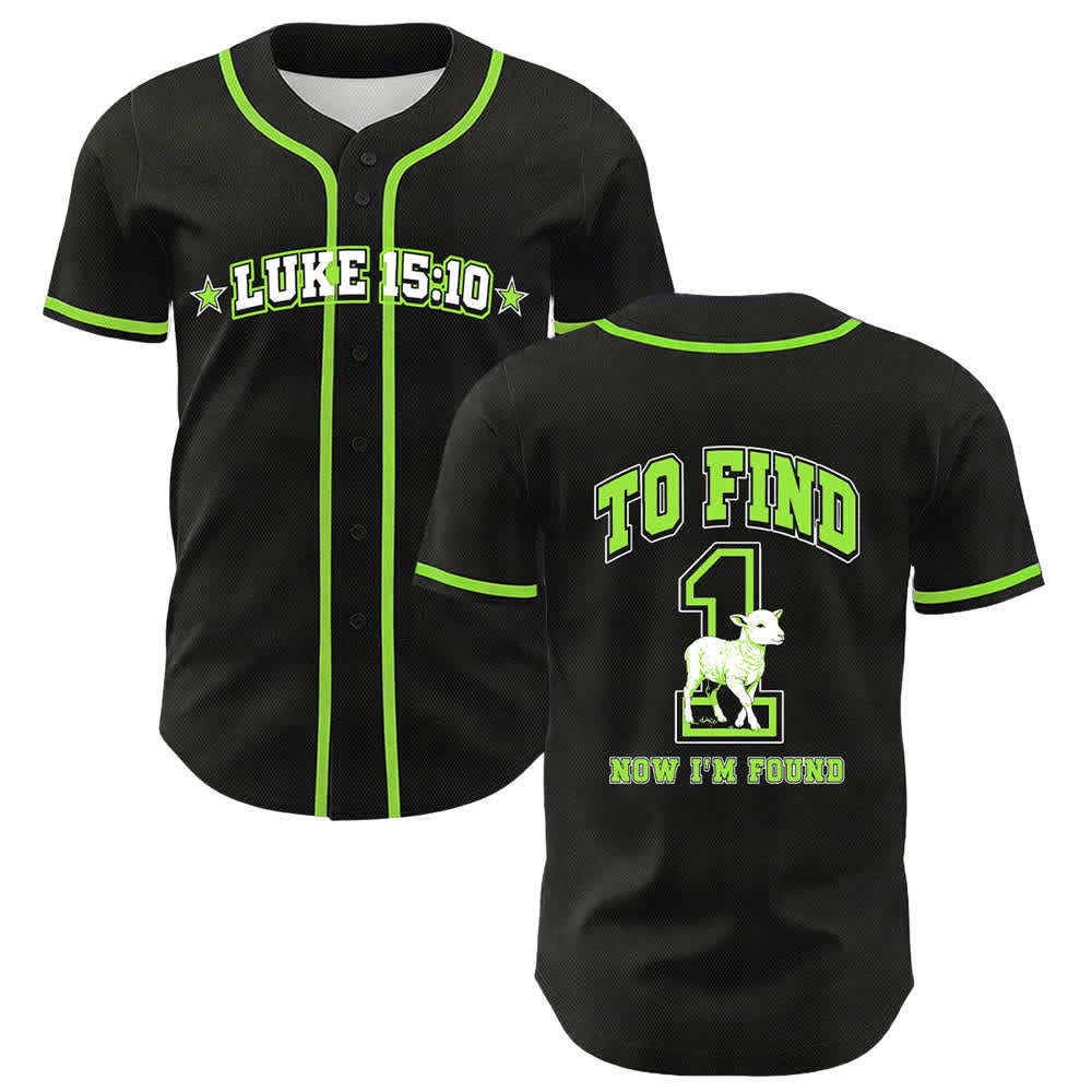 Christianartworkshop Luke 15:10 Found Sheep Baseball Jersey - Green - 5XL - image 6