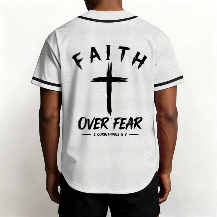 Christianartworkshop Faith Over Fear Contrast Trim Baseball Jersey - image 33