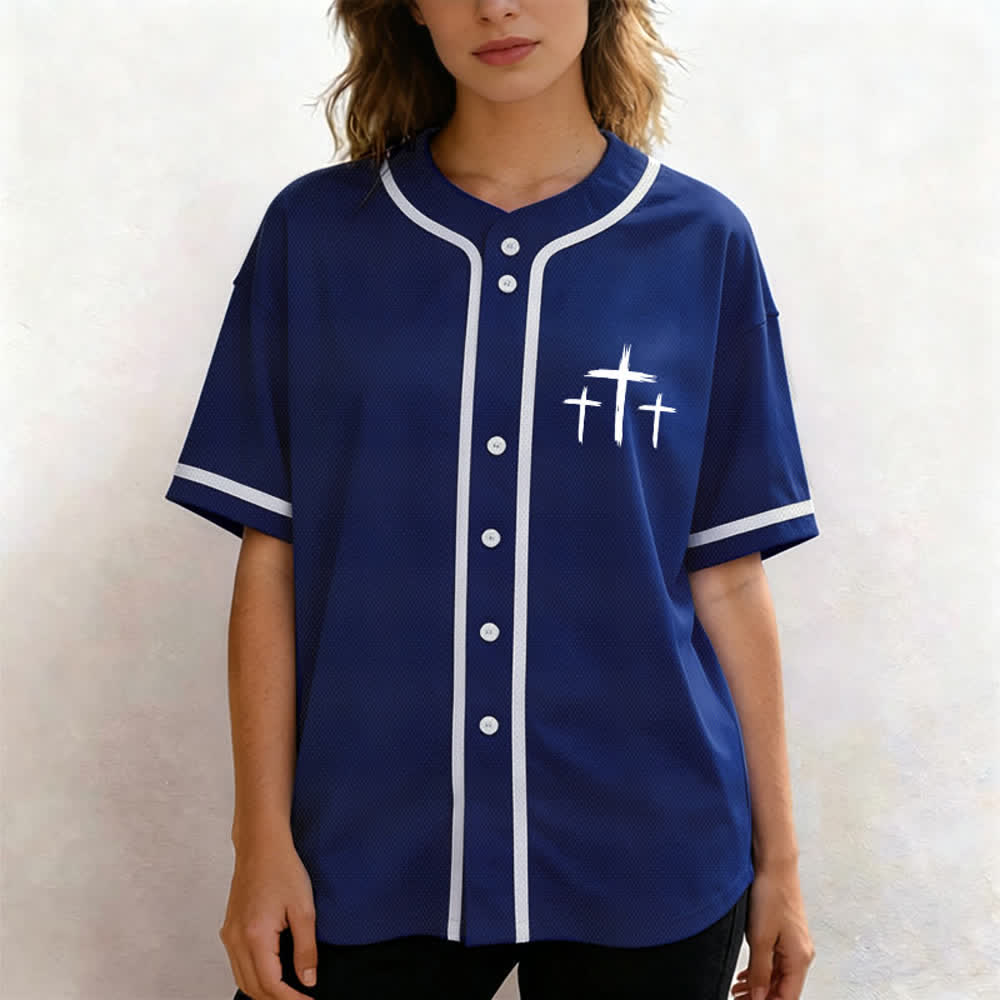 Christianartworkshop Faith Over Fear Contrast Trim Baseball Jersey - image 4