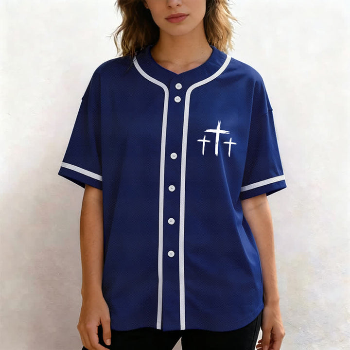 Christianartworkshop Faith Over Fear Contrast Trim Baseball Jersey - image 4